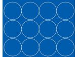 Adesivi Rotondi, Diametro 12 Cm, 12 Pezzi, Blu Lucido