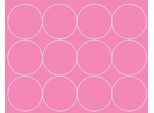 Adesivi Rotondi, Diametro 12 Cm, 12 Pezzi, Rosa Lucido