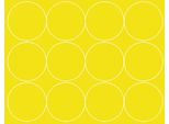 Adesivi Rotondi, Diametro 12 Cm, Pois, 12 Pezzi, Giallo Opaco