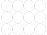 Adesivi Rotondi, Diametro 12 Cm, 12 Pezzi, Bianco Lucido