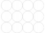 Adesivi Rotondi, Diametro 12 Cm, 12 Pezzi, Bianco Opaco