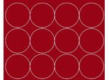 Adesivi Rotondi, Diametro 12 Cm, Adesivi A Punti, 12 Pezzi, Rosso Scuro, Opaco