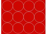 Adesivi Rotondi, Diametro 12 Cm, 12 Pezzi, Rosso Opaco