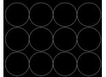 Adesivi Rotondi, Diametro 12 Cm, Pois, 12 Pezzi, Nero Lucido