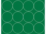 Adesivi Rotondi, Diametro 12 Cm, Pois, 12 Pezzi, Verde Opaco