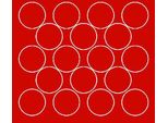 Adesivi Rotondi, Diametro 10 Cm, 18 Pezzi, Rosso Opaco