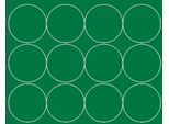 Adesivi Rotondi, Diametro 12 Cm, Pois, 12 Pezzi, Verde Brillante