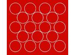 Adesivi Rotondi, Diametro 10 Cm, 18 Pezzi, Rosso Brillante