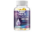 Multi Collagen 1800 Mg (120 Capsule) Integratore Alimentare, Pelle, Capelli, Unghie, Purezza Della Pelle, Sistema Immunitario, Anti-Invecchiamento