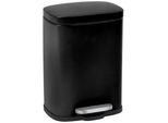 Kosmetikeimer WENKO Leno, schwarz, B:21,5cm H:19cm T:29,5cm, Stahl, Mülleimer, Kosmetikeimer, 5 Liter, BxTxH: 21,5x29,5x19 cm