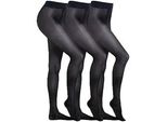 Feinstrumpfhose CAMANO Strumpfhose 3er Pack, Damen, Gr. 38/40, blau (navy), 83% Polyamid 17% Elasthan, Strumpfhosen Feinstrumpfhose