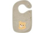 Lätzchen STERNTALER Druckknopf Löwe Leo, Baby, grau (steingrau), Baumwolle, Lätzchen