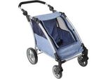 Puppen-Zwillingsbuggy CHIC2000 Puppen-Trailer Roadster, blau (jeans blau), Puppenwagen, KinderB:40cm H:64cm T:72cm, Kunststoff, Polyester, Stahl, für zwei Puppen, B:40cm H:64cm T:72cm
