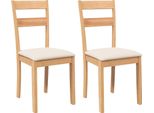 Syfax™ Sedie Da Pranzo Con Cuscini 2 Pz Naturale Legno Massello Hevea