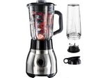 RUSSELL HOBBS Standmixer 2-in-1 Glas- 23821-56, Edelstahl, grau (edelstahl), B:22,2cm H:38,5cm T:27,5cm, Zerkleinerer, vollautom. Standmixer mit Kochfunktion, Smoothie, 8 Programme, Standmixer