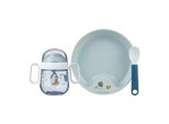 Kindergeschirr-Set MEPAL Babygeschirr Mio 3er Set, blau (sailors bay), Kunststoff, Geschirr-Sets, Kindergeschirr-Set