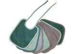 Lätzchen WÖRNER Bindelätzchen 7er Pack 20x25 cm, Kinder, grün (helloliv), Baumwolle, Lätzchen Lätzchen, großes Set, maschinenwaschbar, trocknergeeignet
