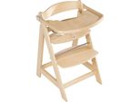 Hochstuhl ROBA Treppenhochstuhl Sit Up FUN, natur, Kinder, Gr. B/H/T: 45cm x 80cm x 54cm, beige (natur), Stühle Hochstuhl, inkl. abnehmbarem Essbrett und Bügel