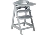 Hochstuhl ROBA Treppenhochstuhl Sit Up Click & Fun, taupe, Kinder, Gr. B/H/T: 45cm x 80cm x 54cm, grau (taupe), Stühle Hochstuhl, aus Holz