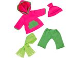 Puppenkleidung BAYER Hose/Mütze 42-46 cm, grün (grün, pink), Puppenkleidung, Baby, Puppenkleidung