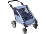Puppen-Zwillingsbuggy CHIC2000 Puppen-Trailer Roadster, blau (jeans blau), Puppenwagen, KinderB:40cm H:64cm T:72cm, Kunststoff, Polyester, Stahl, Puppen-Zwillingsbuggy, für zwei Puppen, B:40cm H:64cm T:72cm