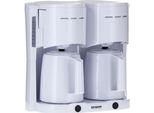 SEVERIN Filterkaffeemaschine KA 9314 Duo-Filterkaffeemaschine mit 2 Thermokannen, weiß, 1 l, 8, Kaffeemaschinen, Filterkaffeemaschine