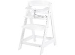 Hochstuhl ROBA Treppenhochstuhl Sit Up Click 'N' Flex, weiß, Kinder, Gr. B/H/T: 45cm x 80cm x 54cm, weiß, Schichtholz, Stühle Hochstuhl, aus Holz