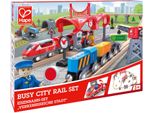 Spielzeugeisenbahn-Gebäude HAPE Eisenbahn-Set - Verkehrsreiche Stadt, bunt, Spielzeugeisenbahn-Erweiterungen, KinderB:85cm H:20cm T:76cm, Holz, Kunststoff, Spielzeugeisenbahn-Gebäude, B:85cm H:20cm T:76cm