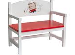 Puppenmöbel ROBA Puppenbank Teddy College, rot (weiß, hellrot), Puppenmöbel, KinderB:40cm H:36cm T:22cm, Puppenmöbel, B:40cm H:36cm T:22cm
