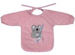 Lätzchen WÖRNER Koala altrosa, Baby, rosa (altrosa), Baumwolle, Lätzchen Lätzchen, mit Ärmeln, beschichtet, schützt vor durchnässen