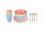 Geschirr-Set KOZIOL Geschirrset Nora Set Macarons 16er Set bunt, bunt, Kunststoff, Geschirr-Sets, Geschirr-Set