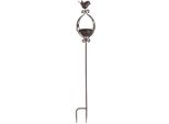 Vogeltränke AMBIENTE HAUS Vogelbad - Stecker 100cm, braun (antikbraun), B:15cm H:100cm T:11cm, Eisen, Haustiertränken, Vogeltränke