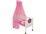Puppenbett ROBA Happy Fee, beige (natur, pink), Puppenmöbel, KinderB:57cm T:31cm, Puppenbett, mit Himmel, B:57cm T:31cm