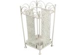 Schirmständer AMBIENTE HAUS Schirmständer - eckig - in Antikweiß, weiß, B:23cm H:43cm T:23cm, Metall, Regenschirmständer, Schirmständer