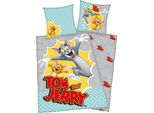 Kinderbettwäsche Tom & Jerry, grau, B/L: 135cm x 200cm, 1 Stk., 1 Stk., Linon, B/L: 80cm x 80cm, Linon, Obermaterial: 100% Baumwolle, Bettwäsche, Kinderbettwäsche, mit witzigem Tom & Jerry Motiv