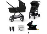 Kombi-Kinderwagen KINDERKRAFT NEWLY 4IN1 MINK PRO, Baby, schwarz, Stahl, Kinderwagen Kombi-Kinderwagen