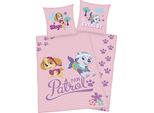 Kinderbettwäsche PAW PATROL Skye und Everest, rosa, B/L: 135cm x 200cm, 1 Stk., 1 Stk., Linon, B/L: 80cm x 80cm, Linon, Obermaterial: 100% Baumwolle, Bettwäsche, Kinderbettwäsche, mit tollem Paw Patrol Motiv