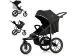 Kombi-Kinderwagen KINDERKRAFT HELSI 2, Baby, schwarz, Stahl, Kinderwagen Kombi-Kinderwagen