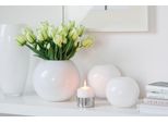 Kugelvase FINK MOON, aus durchgefärbtem Opalglas, weiß, H:13cm Ø:16cm, Glas, Vasen, Kugelvase, Vasenöffnung Ø ca. 12 cm