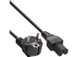 Inline® 16810E Cavo Di Rete, Contatto Di Terra Angolato A Spina Di Apparecchio Caldo C15 Diritto, Nero, 3 M