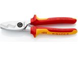 Knipex Cesoie Per Cavi Con Doppio Tagliente 200 Mm, 95 16 200 Sb Utensile Cromato, Manici Isolati Con Guaina Multicomponente