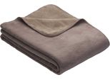 Ibena Uni Coperta Double Face Dublin 2340 Espresso/Marrone Chiaro 150X200Cm