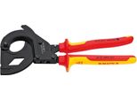 Knipex 95 36 315 A Tagliacavi (Principio Del Cricchetto) Per Cavi Armati In Acciaio (Cavi Swa) Isolati Con Guaine Multicomponente, Vde Laccato Nero 315 Mm