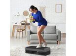 Stepper Aerobico, Pedana Regolabile In Altezza 10,5/15,5/20,5 Cm, Antiscivolo, Per Casa, Palestra, Ufficio, In Plastica, Grigio