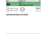 Viti A Testa Cilindrica Reyher 84 M 6 X 8 M. Con Intaglio, Grado 4.8 Zincato (1000 Pz.)