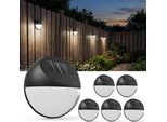 Deuba® Lampada Solare Da Esterno Set Di 6 Led Resistenti IP65 Sensore Crepuscolare Giardino Parete Balcone Luci Solari