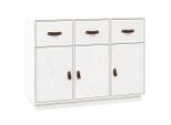 Syfax™ Credenza Bianca 100X40X75 Cm In Legno Massello Di Pino