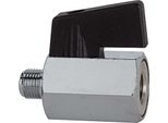 Riegler Mini Valvola A Sfera Superficie Liscia Ottone Nichelato G 1/2 Ig/Ag Dn 10 - 103346