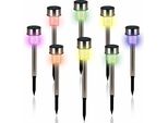 Monzana 8X Led Faretti Outdoor Luce Solare 36Cm Sensore Crepuscolare Da Giardino Multicolore