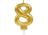 Candela Di Compleanno Oro 8 /Altezza 9,3 Cm/